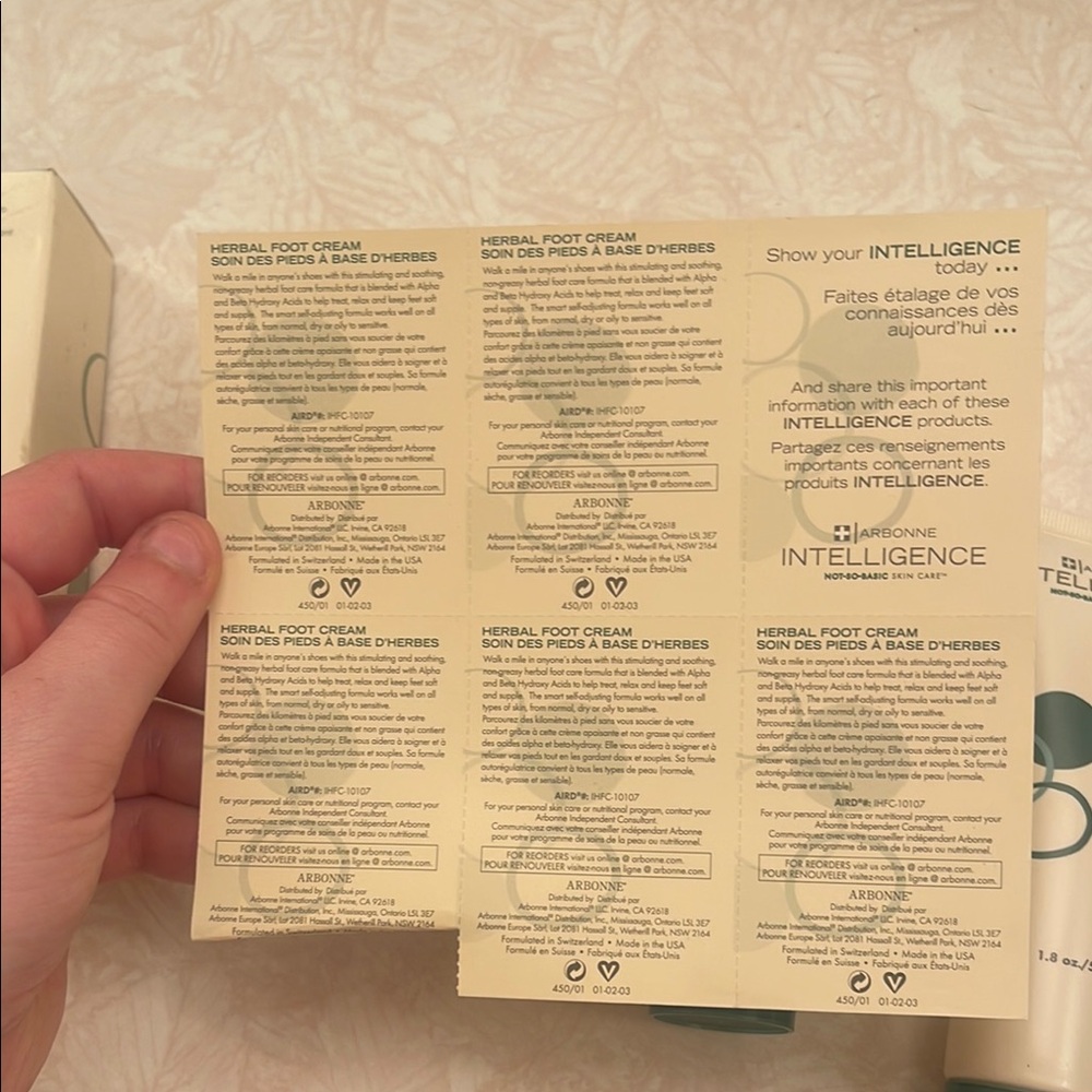 Arbonne Intelligence Hand Cream -Pack of 5 - Picture 6 of 8
